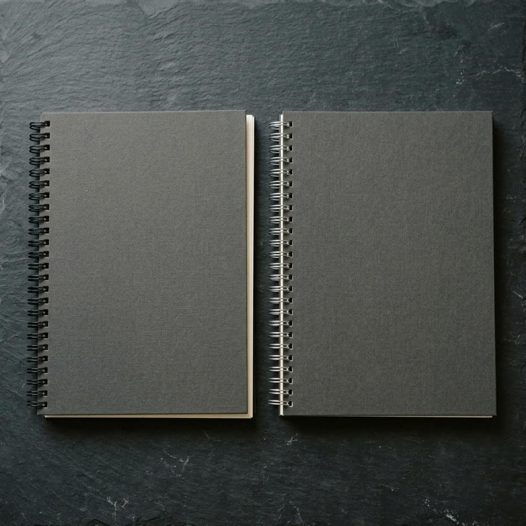 Comparación de espiral plástico vs espiral metálico para encuadernación en Puebla - diferencias de material y acabado